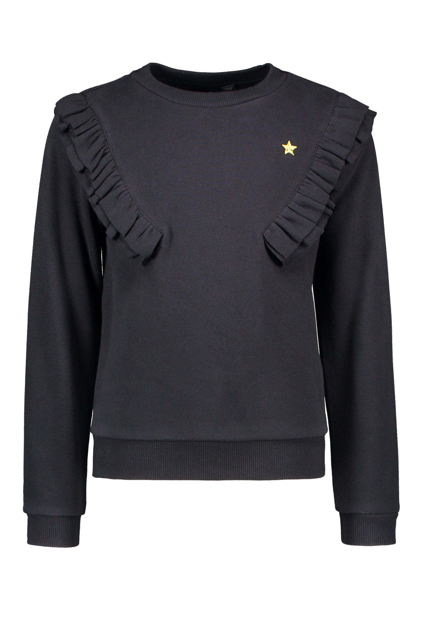 Like Flo trui fancy rib ruffle navy Like Flo Trui zwart |