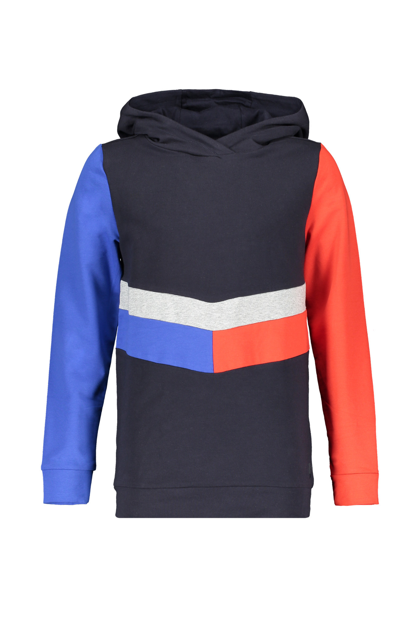 Bellaire trui Kako hooded contrast parts navy blazer Bellaire trui Kees round neck shoulder patches stone blue