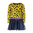 B.Nosy B.Nosy jurkje with panther aop velvet top and solid skirt ao panther