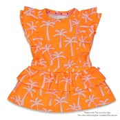 Feetje meisjes Jurk AOP Neon Oranje  - Sunny Days