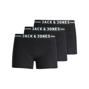 Jack&Jones jongens ondergoed SENSE BOXER 3-PACK Black Black wasitband w.white logo