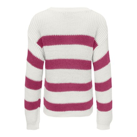 ONLY kids meisjes trui SIF STRIPED Cloud Dancer Red Violet
