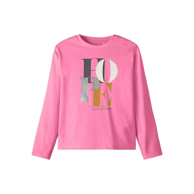 Name It kids meisjes longsleeve OSTUDS Pink Cosmos Loose Fit