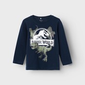 Name It mini jongens longsleeve NIJAL JURASSIC Dark Sapphire Regular Fit