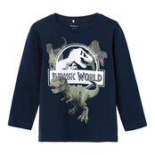 Name It mini jongens longsleeve NIJAL JURASSIC Dark Sapphire Regular Fit