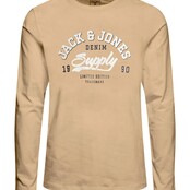 Jack&Jones jongens longsleeve LOGO Apricot Ice MELANGE Regular Fit