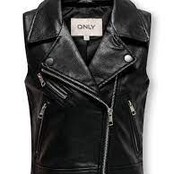 ONLY kids meisjes gilet VERA FAUX LEATHER WAISTCOAT Black