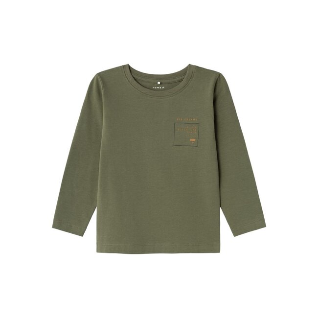 Name It mini jongens longsleeve KABA Dusty Olive Regular Fit