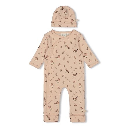 Feetje meisjes Geschenkset 1-delig pak + muts AOP roze