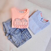 Dirkje meisjes T-shirt Bright peach - R-SWEET