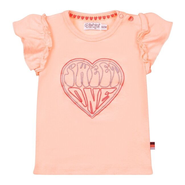 Dirkje meisjes T-shirt Bright peach - R-SWEET