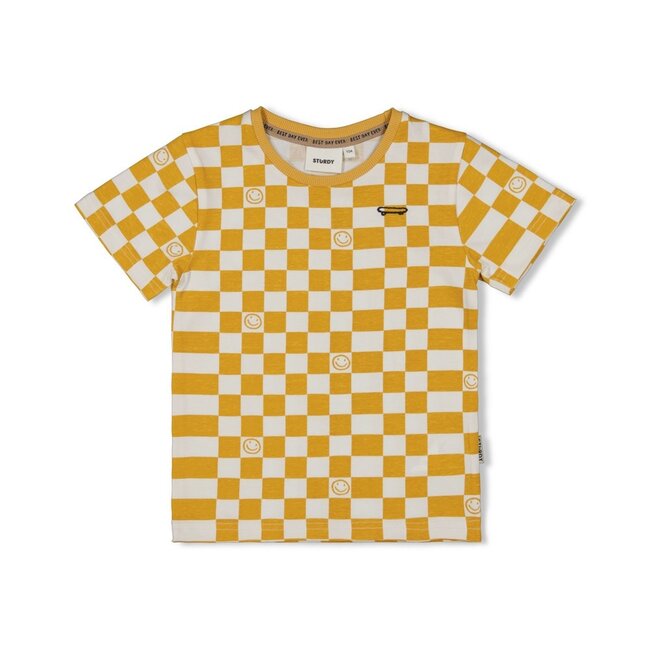 Sturdy T-shirt AOP Geel - Checkmate