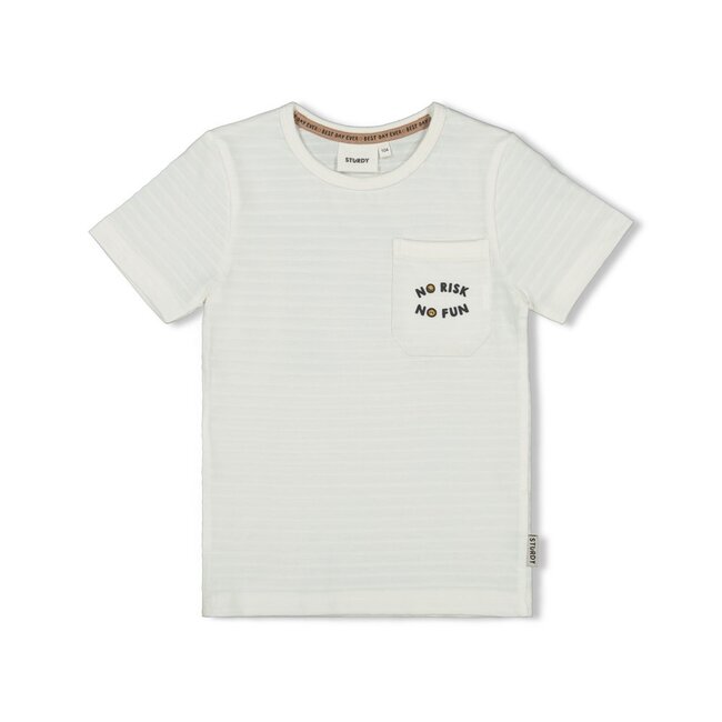 Sturdy T-shirt borstzakje Offwhite - Checkmate