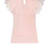 Le Chic meisjes mini NOBLY sparkly net t-shirt Baroque Pink
