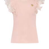 Le Chic meisjes mini NOBLY sparkly net t-shirt Baroque Pink