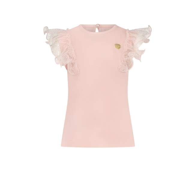 Le Chic meisjes mini NOBLY sparkly net t-shirt Baroque Pink