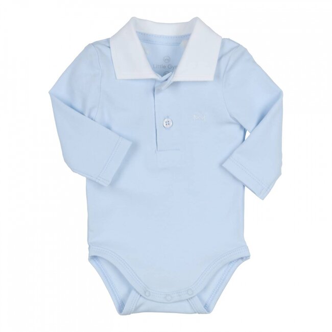 Gymp jongens romper Aerobic Light Blue - White