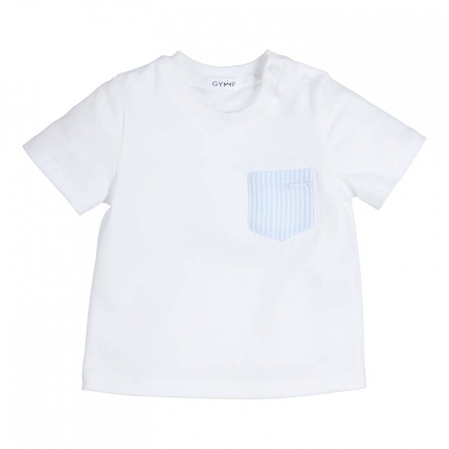 Gymp jongens T-shirt Aerobic White - Light Blue