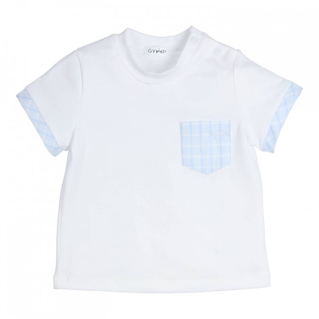 Gymp jongens T-shirt Aerobic White - Light Blue