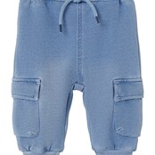 Name It baby jongens spijkerbroek BEN BAGGY CARGO Light Blue Denim Round Fit