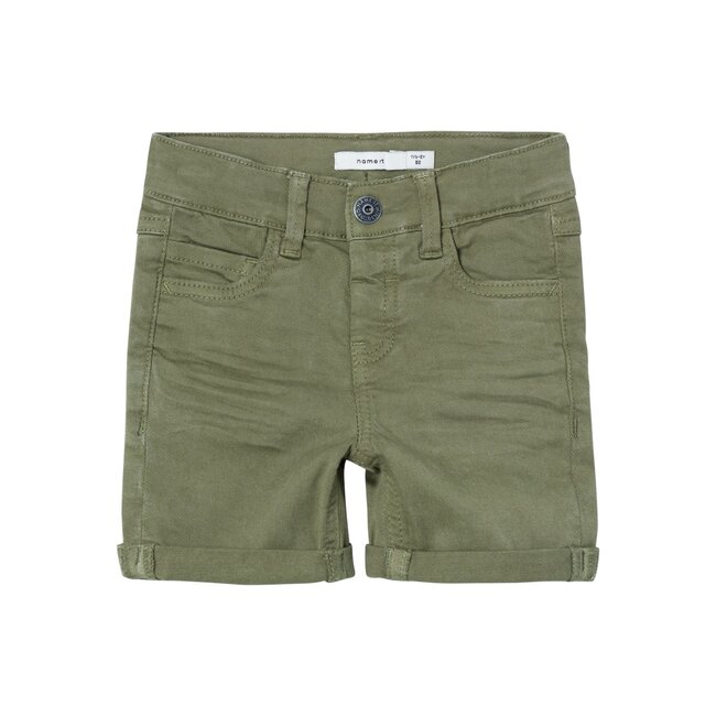 Name It mini jongens korte broek SILAS Deep Lichen Green Slim Fit