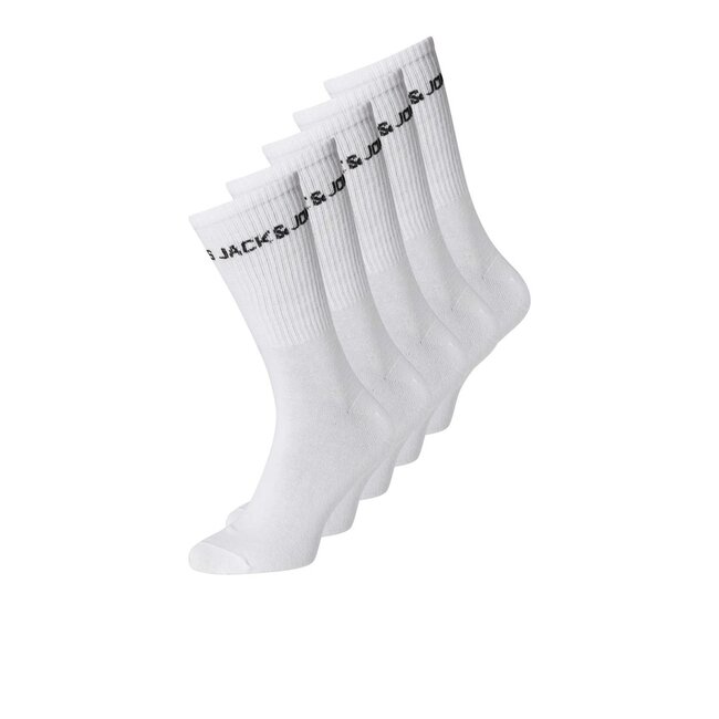 Jack&Jones jongens sokken BASIC LOGO TENNISSOCK 5 PACK White White - White - White - White