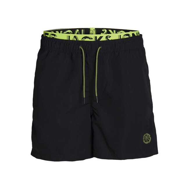 Jack&Jones jongens zwemshort FIJI NEON Black Regular Fit