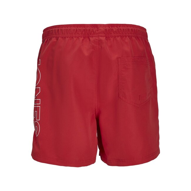 Jack&Jones jongens zwemshort FIJI DOUBLE LOGO True Red Regular Fit