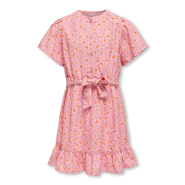 ONLY kids meisjes jurk PALMA Begonia Pink Cloud Dancer/Carrot Curl Regular Fit