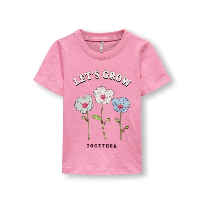 ONLY mini meisjes T-shirt BONE Begonia Pink Grow Regular Fit