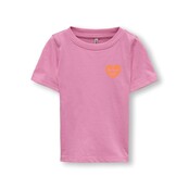 ONLY mini meisjes T-shirt SENNA Begonia Pink Love Regular Fit