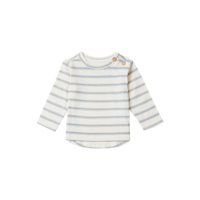 Noppies jongens longsleeve Beckett stripe Whitecap Gray Wit