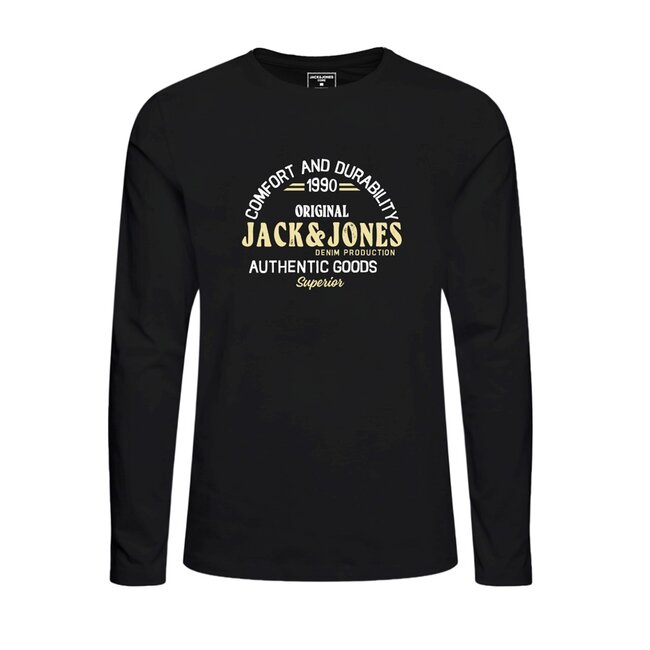 Jack&Jones jongens longsleeve MINDS Black Regular Fit