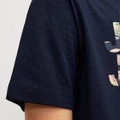 Jack&Jones jongens T-shirt JEFF Navy Blazer FLOWER Standard Fit