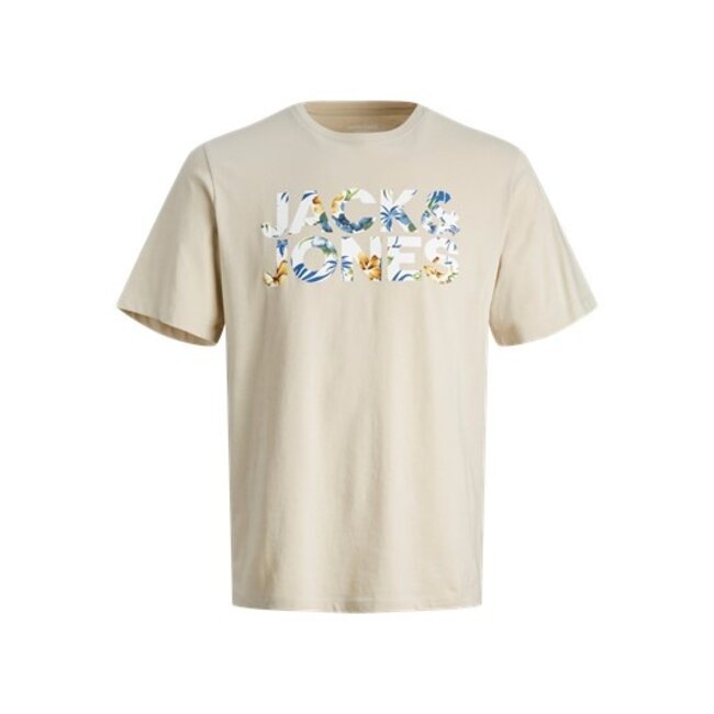 Jack&Jones jongens T-shirt JEFF Moonbeam FLOWER Standard Fit