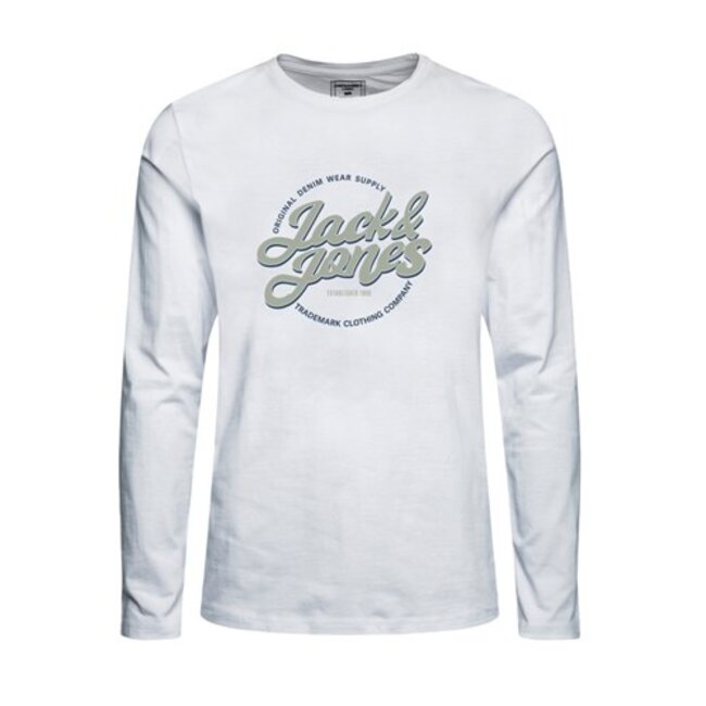 Jack&Jones jongens longsleeve MINDS White Regular Fit