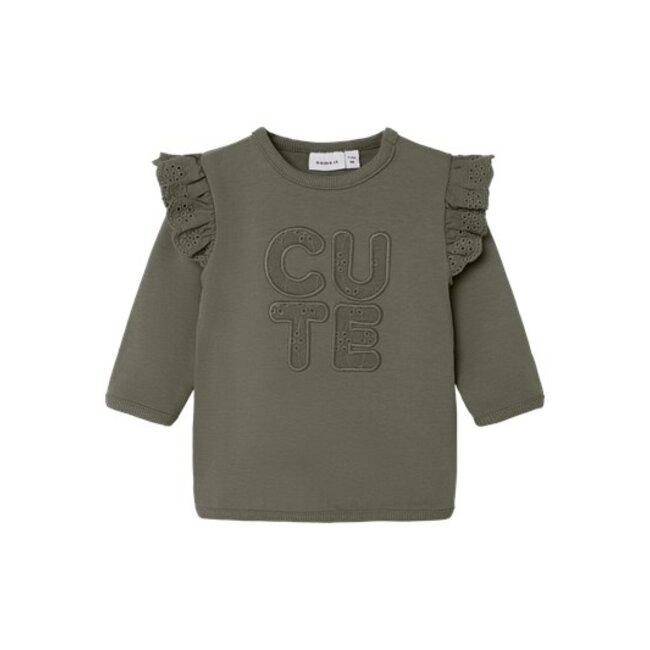 Name It baby meisjes trui BABETT Dusty Olive Regular Fit