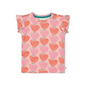 Feetje meisjes T-shirt AOP l.Roze  - Berry Nice
