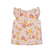 Feetje meisjes T-shirt ruches AOP Offwhite  - Sunny Side Up