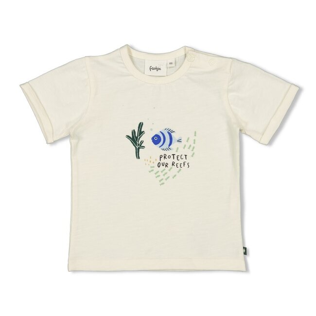 Feetje jongens T-shirt Offwhite  - Protect Our Reefs