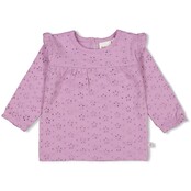 Feetje meisjes Longsleeve borderie Violet  - Splash