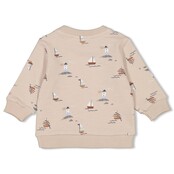 Feetje jongens Sweater AOP Zand  - Let's Sail