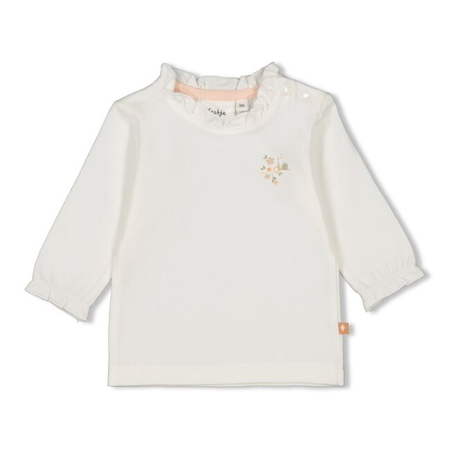 Feetje meisjes Longsleeve Offwhite  - Bloom With Love