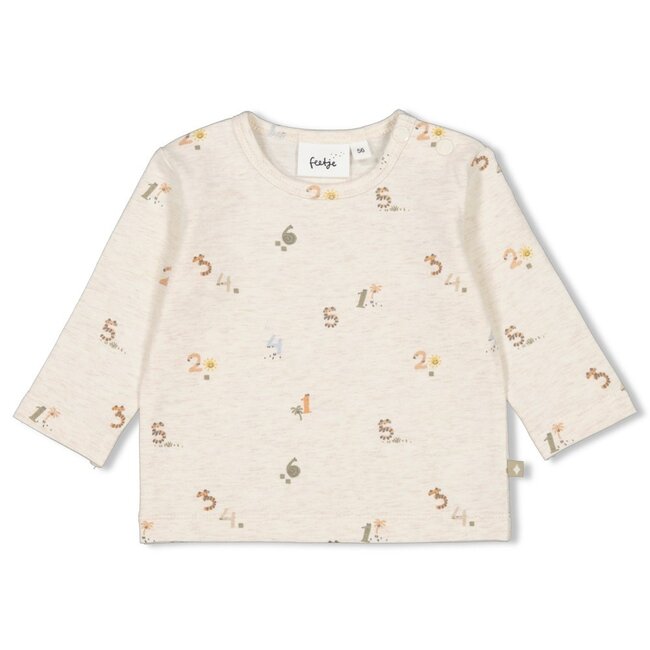 Feetje jongens Longsleeve AOP Offwhite melange  - Cool Family