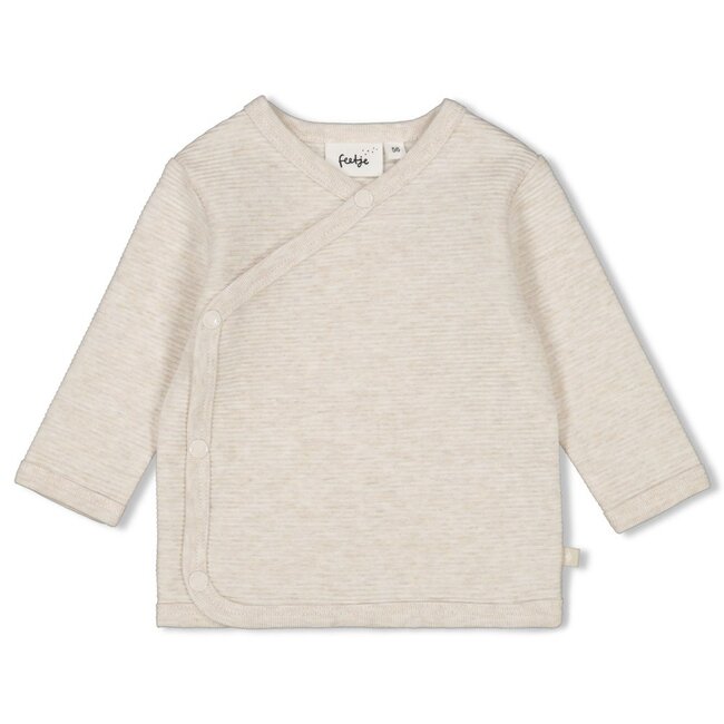 Feetje unisex Overslagshirt Offwhite melange  - Little Duck