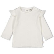 Feetje meisjes Longsleeve rib met borduursels Offwhite  - Strawberry Fields