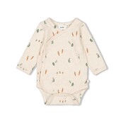 Feetje unisex Wikkelromper AOP Offwhite melange  - Eat Your Veggies