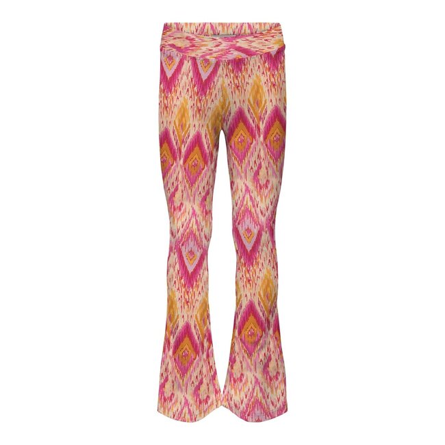 ONLY meisjes broek PAIGE FLARED AOP Raspberry Rose 418 Diamond Ikat Flared Fit