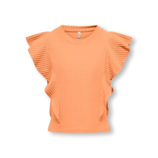 ONLY meisjes T-shirt NELLA Orange Chiffon Stretch Fit