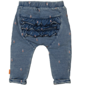 BESS meisjes broek Denim Embroidery Flower Stone Wash